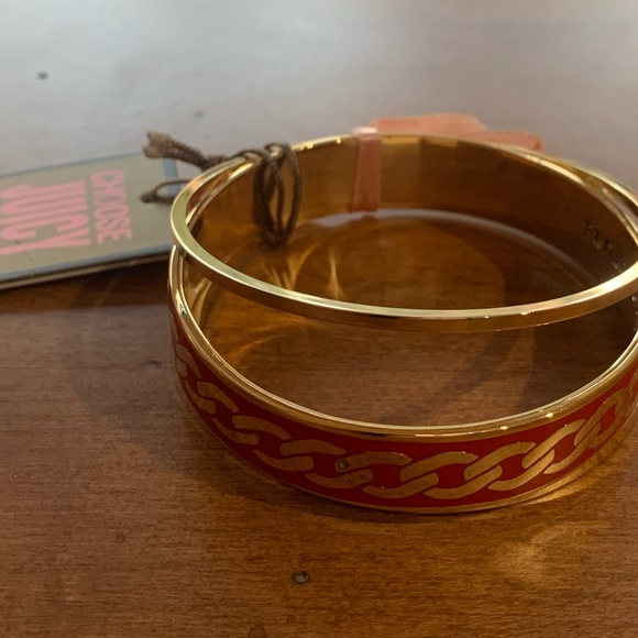 Juicy Couture Pam & Gela Red and Gold Bangle Bracelet Set Brand New - Picture 2 of 7